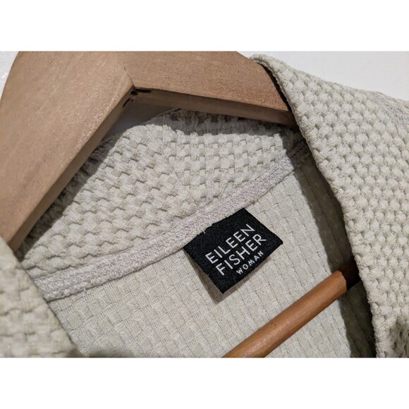 Eileen Fisher Beige Tan Button Front Cardigan Waffle Weave Pattern B49 1X/2X - Picture 5 of 5